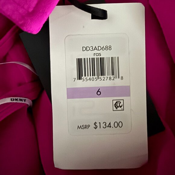 DKNY Hot Pink Collared Dress Size 6 NWT - Picture 2 of 2